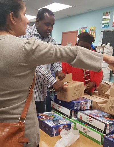 Toy boxes given away to kids