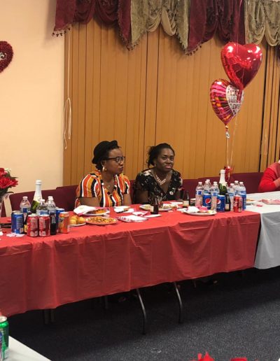 Guests enjoying their food with entertainment