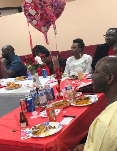 People attending a Valentine’s Day event